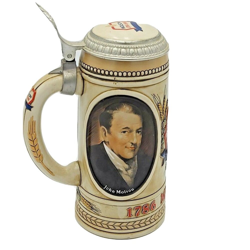 1986 Molson Bicentennial Beer Stein – Limited Edition #08339 – John Molson -VTG